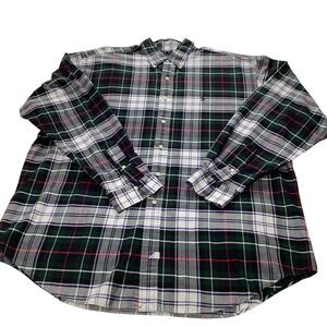 Ralph Lauren Mens Plaid Button Down Shirt Classic Fit Green Blue Red XL Cotton